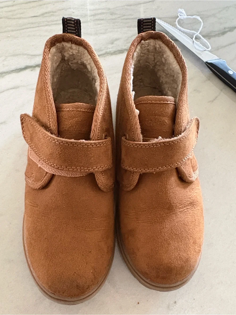 Cat & Jack Kids “Mangus” Cognac Suede- Chukka Boot Style Boots